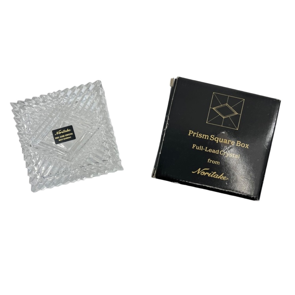 Noritake Prism Square Box West Germany Full Lead Crystal